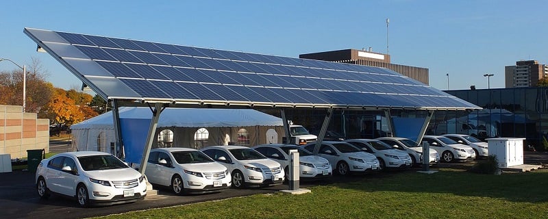 Solar car charging station image